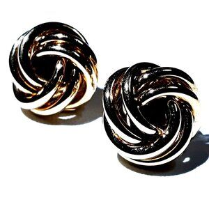 Knot Earring Gold tone Post 3/4" Classic